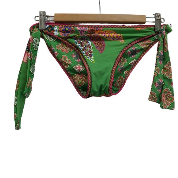Raffaela Dangelo green pink paisley reversible bottom bikini suit M 2 pi… - Picture 4 of 7